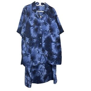 Penningtons Women’s Blouse And‎ Wrap Skirt Size 22 Blue Floral Tropical Maxi